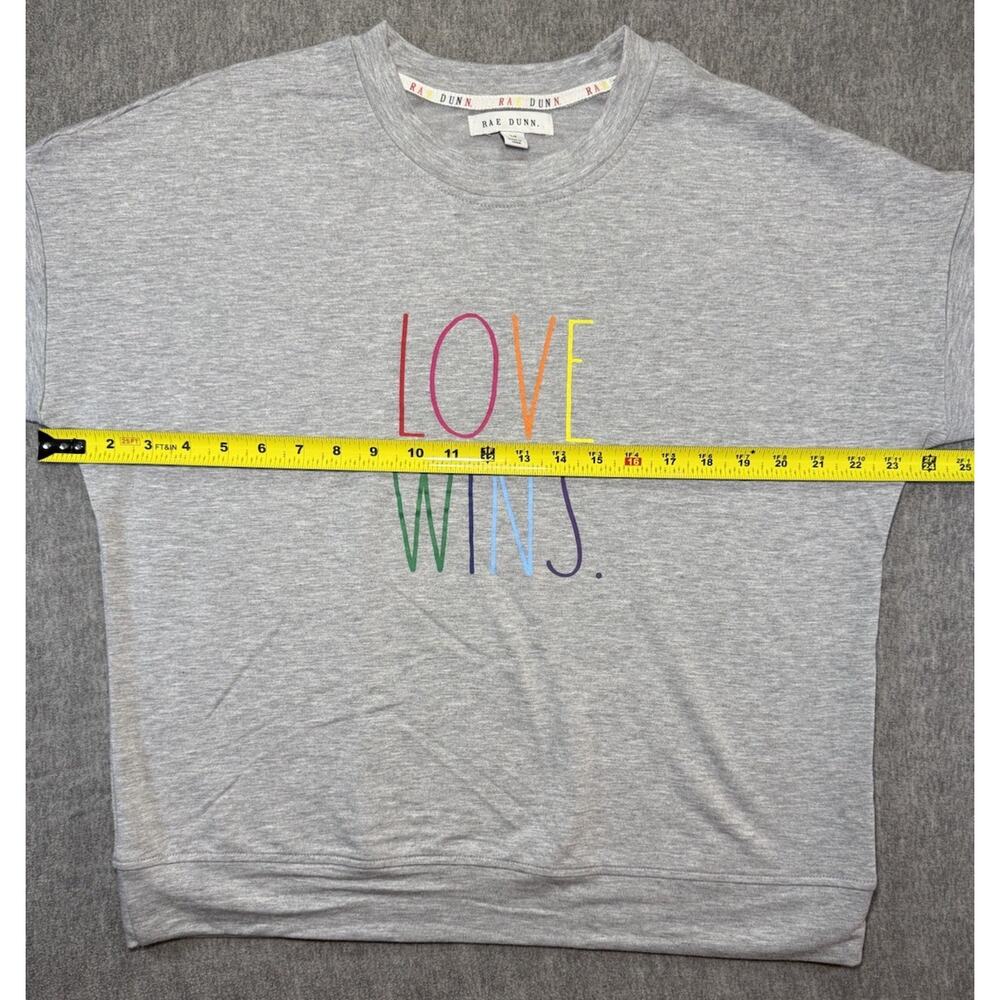 Rae Dunn Women’s Crewneck Sweatshirt-Small/Light Gray/Loose Fit/Love Wins. - Picture 3 of 13